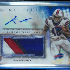 2015 Topps Inception Karlos Williams AU MEM #AJP-KWI Bills Autographed Jumbo Pat