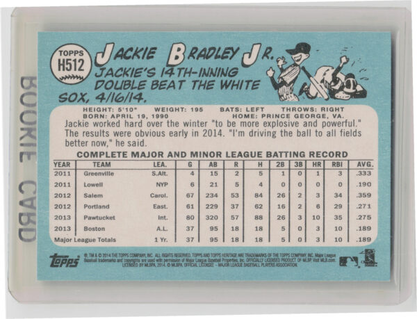 2014 Topps Heritage Jackie Bradley Jr. #H512 Sox - Image 3