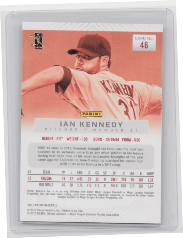 2012 Prizm Ian Kennedy #46 Diamondbacks - Image 3