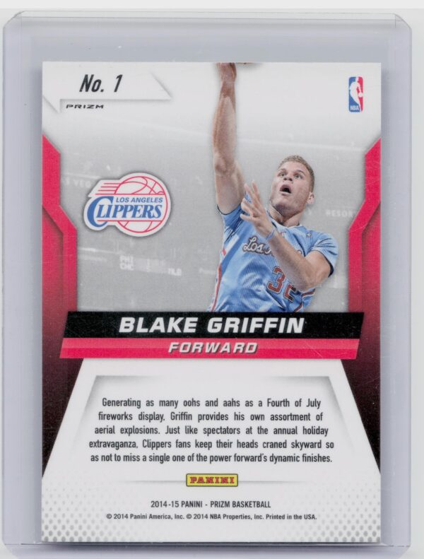 2014-15 Prizm Blake Griffin #1 Clippers Fireworks - Image 3