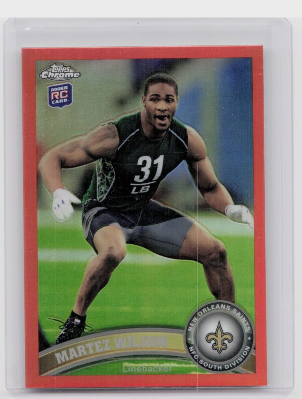 2011 Topps Chrome Martez Wilson Orange Refractors #129 Saints