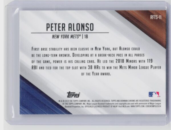 2019 Bowman Peter Alonso #RFTS-11 Mets Ready for the Show - Image 3