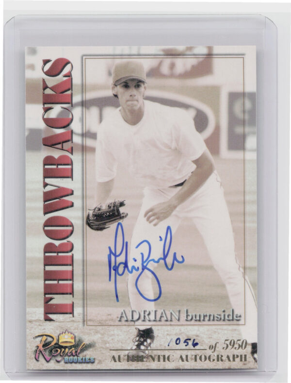 2001 Royal Rookies Throwbacks Adrian Burnside AU SN5950 #20 Dodgers Autographs