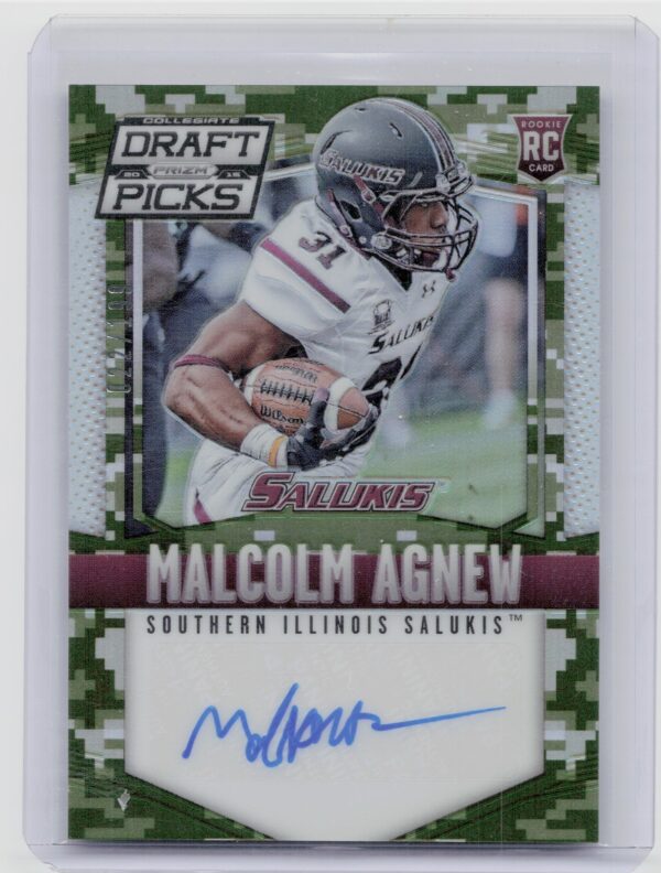 2015 Panini Prizm Collegiate Draft Picks Malcolm Agnew AU SN199 #215 Salukis Aut