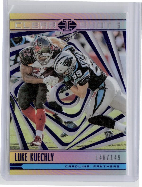 2018 Panini Illusions Luke Kuechly SN149 #CS-LK Panthers Clear Shots Blue