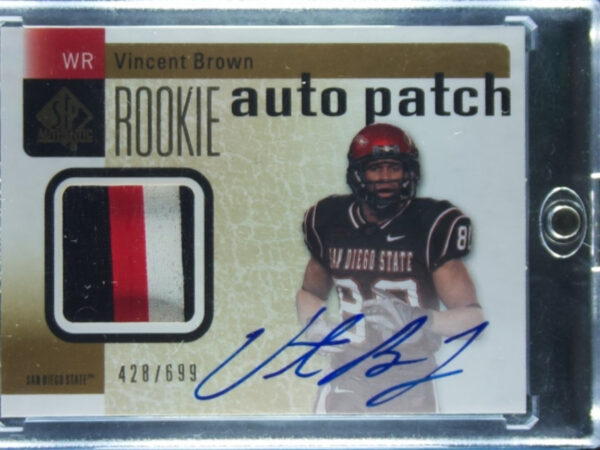 2011 SP Authentic Vincent Brown AU SN699 MEM #221 Aztecs