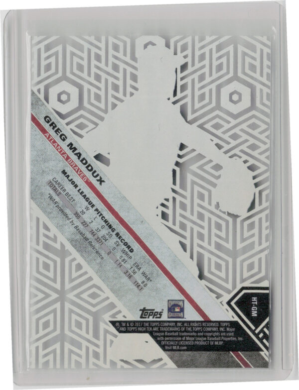2017 Topps High Tek Greg Maddux Chainlink Hexagons #HT-GM Braves - Image 3