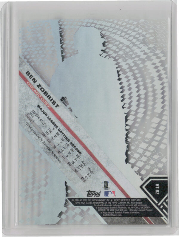 2017 Topps High Tek Ben Zobrist #HT-BZ Cubs - Image 3