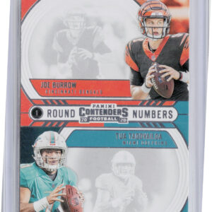 2020 Panini Contenders Joe Burrow / Tua Tagovailoa #RN-BT Dolphins Round Numbers