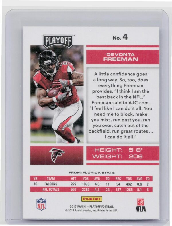 2017 Panini Playoff Devonta Freeman Kickoff /299 #4 Falcons - Image 3