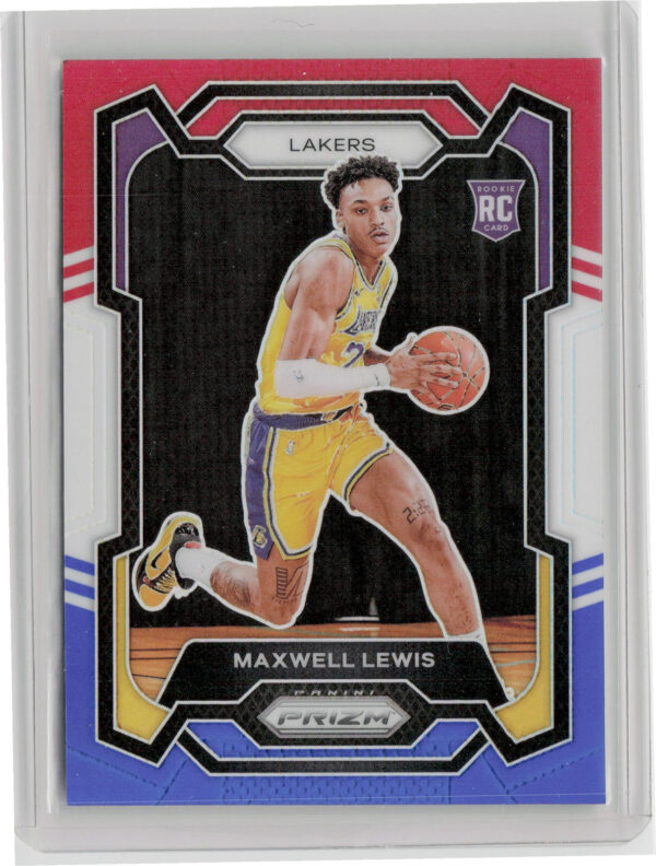 2023-24 Panini Prizm Maxwell Lewis Prizms Red White and Blue #143 Lakers